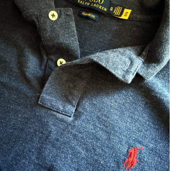 Polo Ralph Lauren The Iconic Mesh Polo Shirt Royal Blue with Red Logo Men's XL - Picture 4 of 7